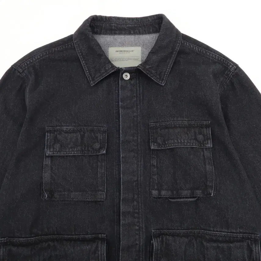 [BUNJANG] Uniform Bridge Denim BDU Black Washed Jacket / [L유니폼브릿지 데님 bdu 블랙워시드 자켓