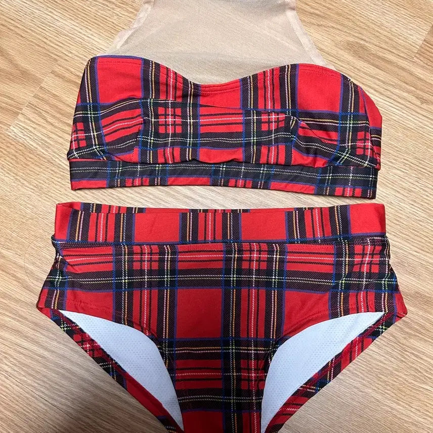 [BUNJANG] Tartan Check Red Polewear / 핫한 폴웨어 타탄 체크 레드s