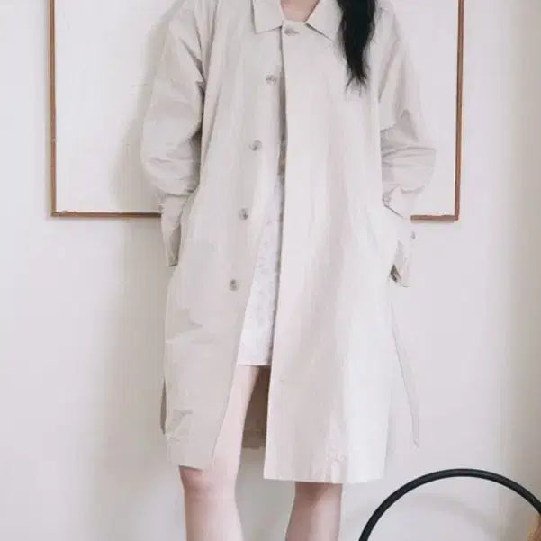 [BUNJANG] Yoonseulshop Airy Half Trench Coat Pink Beige / 윤슬샵 트렌치코트 airy half trench ct 핑크베이지