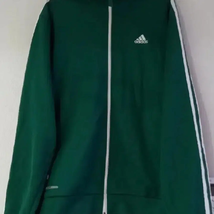[BUNJANG] Adidas Trefoil Logo Track Top Jacket Green S / 아디다스 초흰 그린 트랙탑 저지 져지집업 90/S