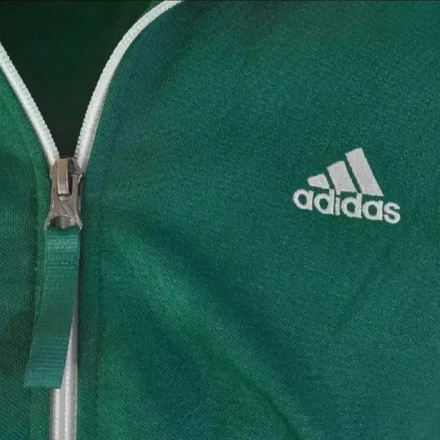[BUNJANG] Adidas Trefoil Logo Track Top Jacket Green S / 아디다스 초흰 그린 트랙탑 저지 져지집업 90/S
