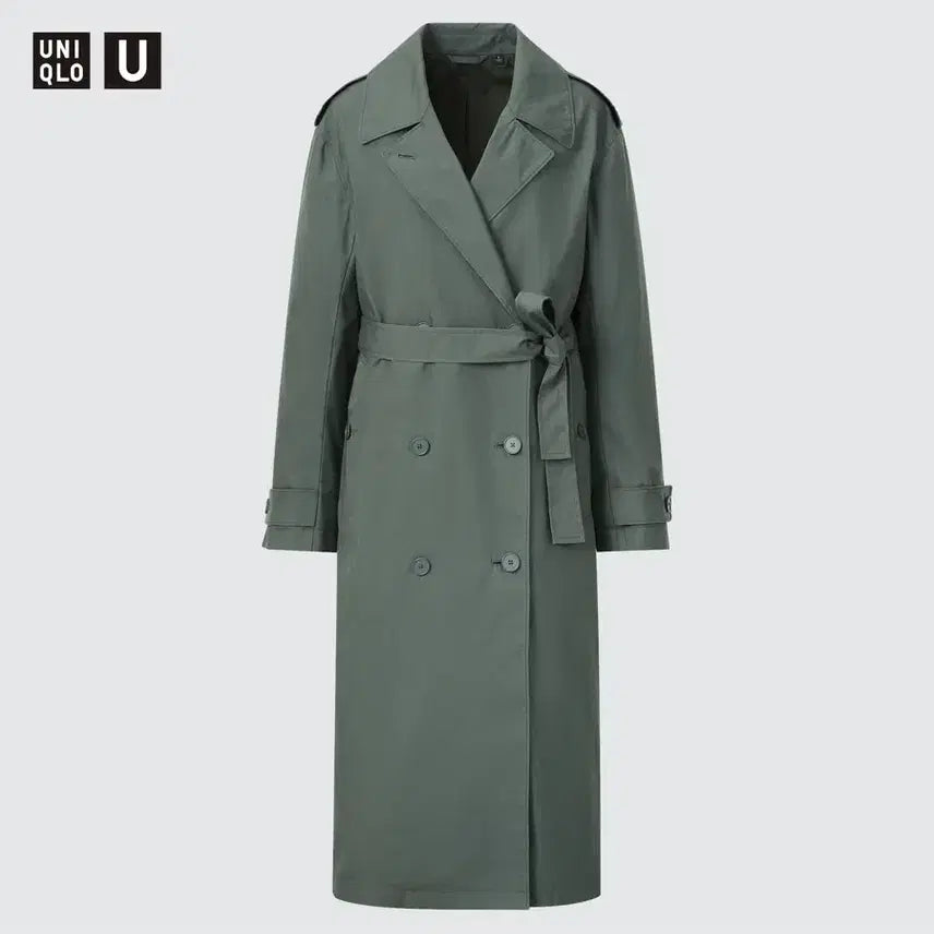 [BUNJANG] Uniqlo U Double Trench Coat Dark Green 3XL / 유니클로 유니클로U 더블 트렌치코트 다크그린 3XL