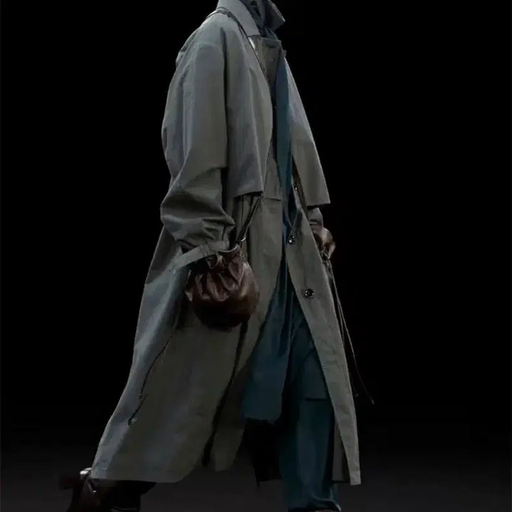 [BUNJANG] Uniqlo U Double Trench Coat Dark Green 3XL / 유니클로 유니클로U 더블 트렌치코트 다크그린 3XL