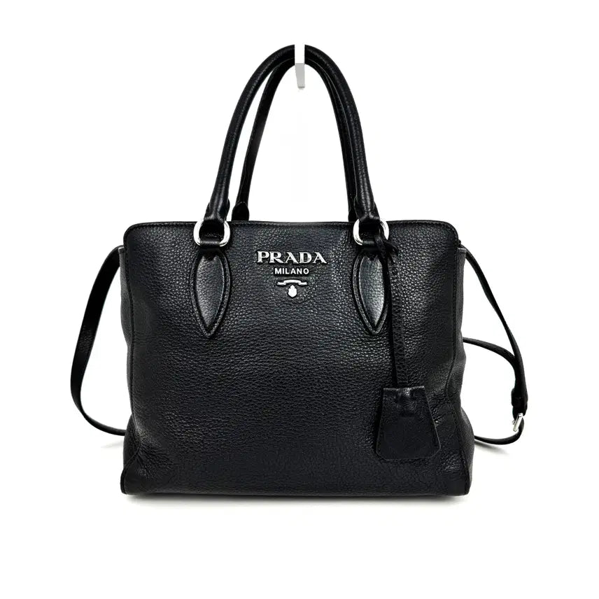 [BUNJANG] Prada Vitello Phoenix Tote Bag Crossbody Bag Black Leather 1BA205 / 프라다 비텔로 피닉스 토트백 겸 크로스백 1BA205