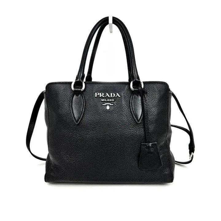 [BUNJANG] Prada Vitello Phoenix Tote Bag Crossbody Bag Black Leather 1BA205 / 프라다 비텔로 피닉스 토트백 겸 크로스백 1BA205