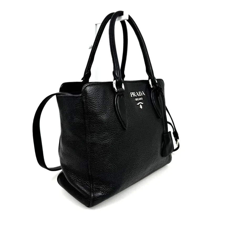 [BUNJANG] Prada Vitello Phoenix Tote Bag Crossbody Bag Black Leather 1BA205 / 프라다 비텔로 피닉스 토트백 겸 크로스백 1BA205