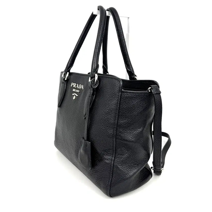 [BUNJANG] Prada Vitello Phoenix Tote Bag Crossbody Bag Black Leather 1BA205 / 프라다 비텔로 피닉스 토트백 겸 크로스백 1BA205