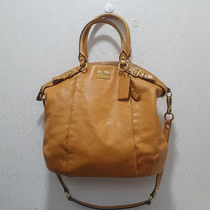 [BUNJANG] Coach Leather Tote Shoulder Bag / 코치 가죽 토트백 숄더백 브라운