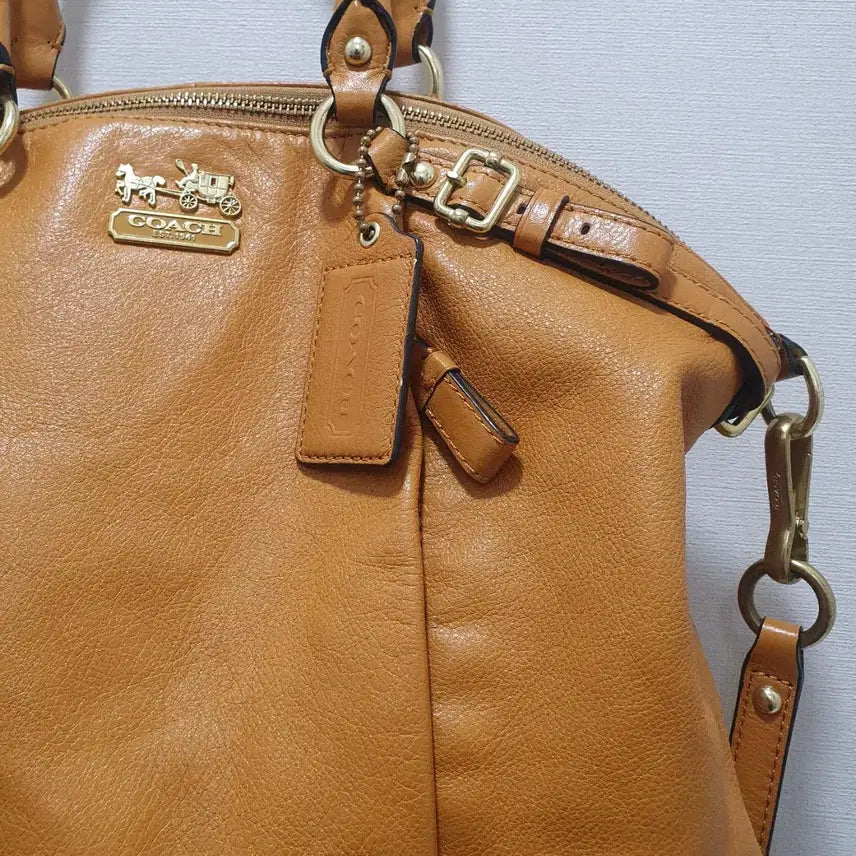 [BUNJANG] Coach Leather Tote Shoulder Bag / 코치 가죽 토트백 숄더백 브라운