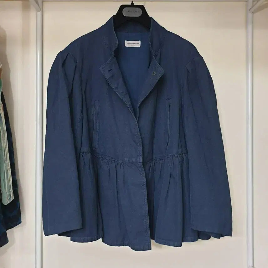 [SOLD OUT] 명품 dries van noten 드리스반노튼 코튼리넨 페플럼 크롭 자켓