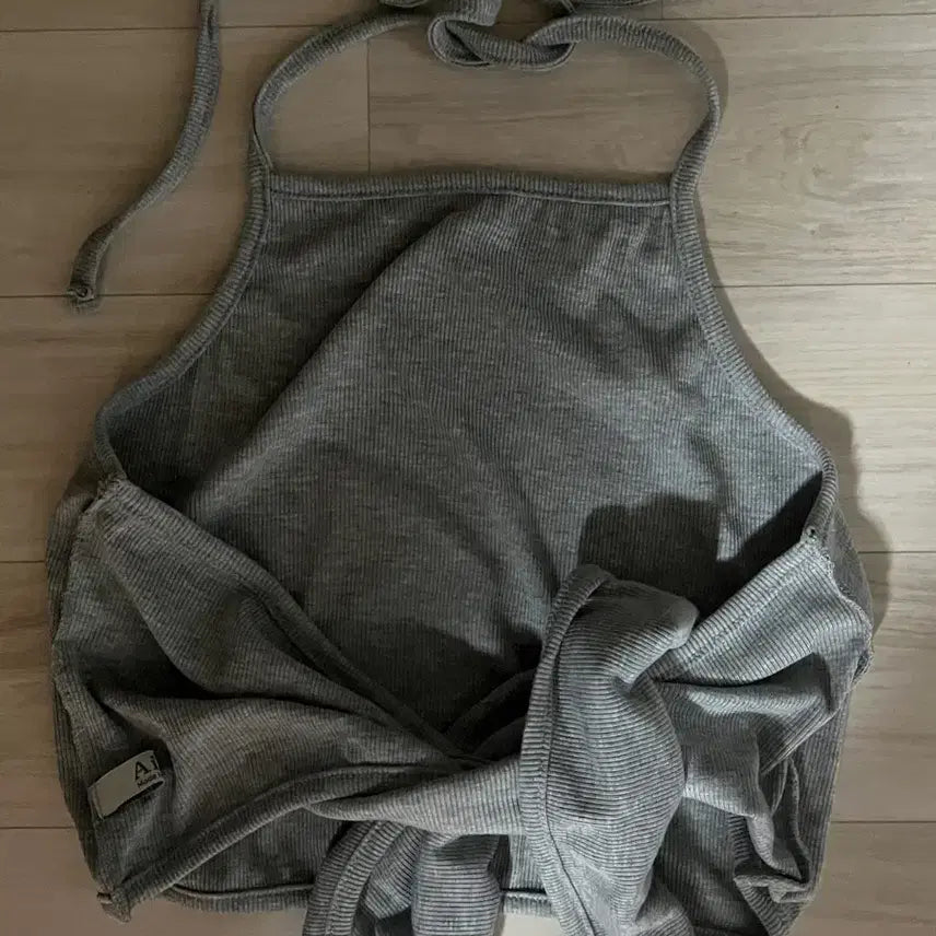 [BUNJANG] Layered Halterneck Gray Bustier / 레이어드 홀터넥 스트랩 뷔스티에 회색