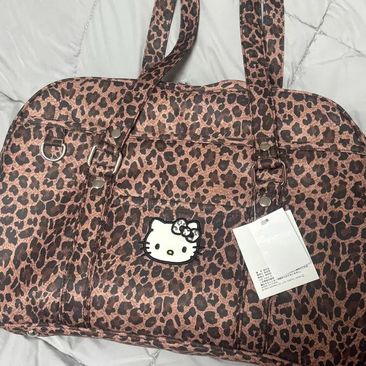 [BUNJANG] Abel Hello Kitty Leopard Tote Bag / 헬로키티 아베일 호피 토트백 가방 브라운