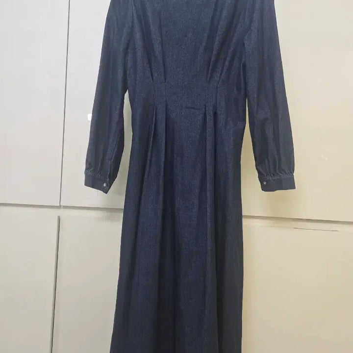 [BUNJANG] Denim Long Dress / 청 데님 롱 원피스 단추 여밈