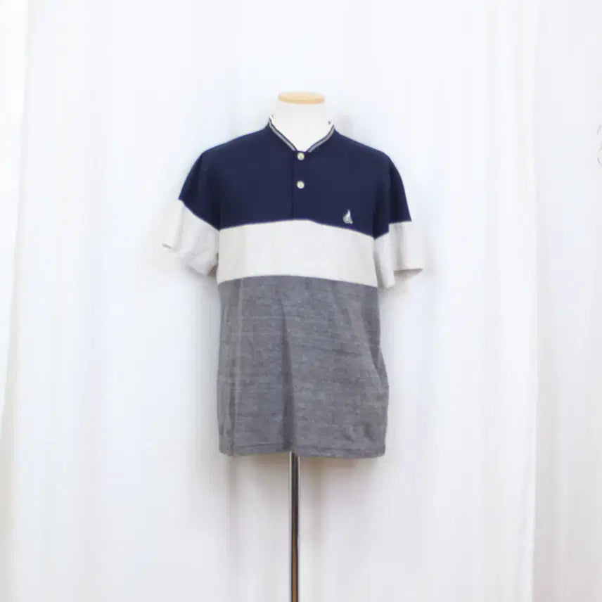[SOLD OUT] [정품] 빈폴 남성 린넨 차이나카라 반팔 티셔츠 (105) 상상샵