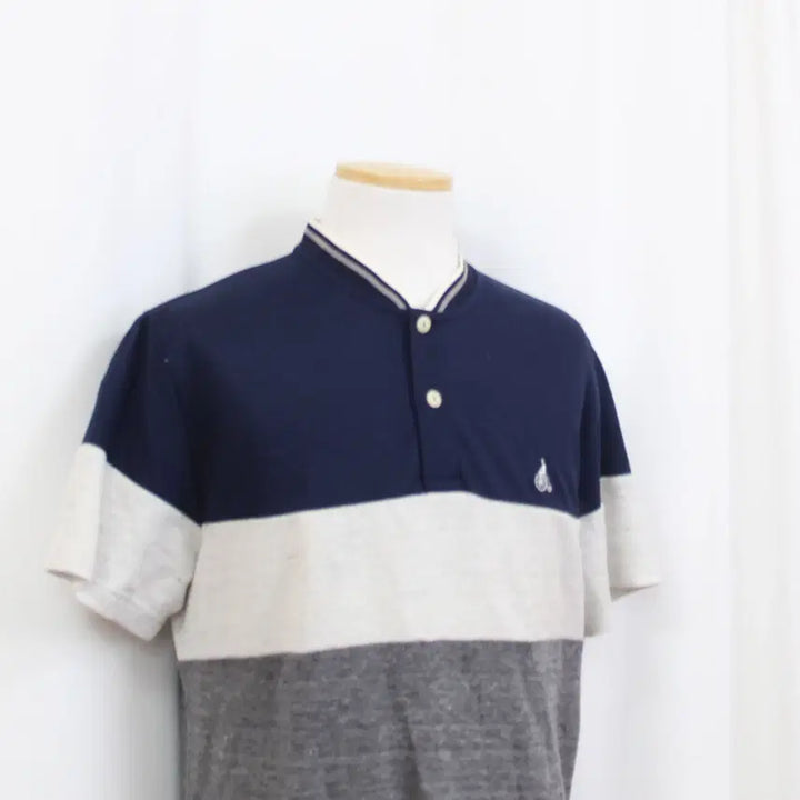 [SOLD OUT] [정품] 빈폴 남성 린넨 차이나카라 반팔 티셔츠 (105) 상상샵