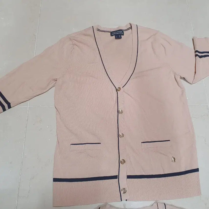 [BUNJANG] Marinayo Beige Cardigan and Short-Sleeve Knit Set / 마리나요팅 베이지 가디건 반팔 니트 세트(미사용)
