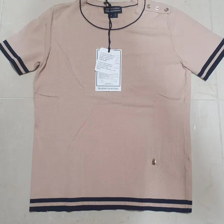 [BUNJANG] Marinayo Beige Cardigan and Short-Sleeve Knit Set / 마리나요팅 베이지 가디건 반팔 니트 세트(미사용)