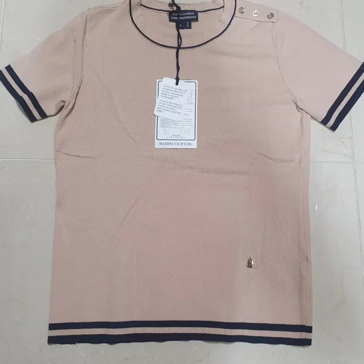 [BUNJANG] Marinayo Beige Cardigan and Short-Sleeve Knit Set / 마리나요팅 베이지 가디건 반팔 니트 세트(미사용)