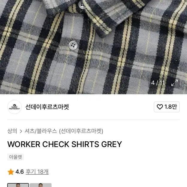 [BUNJANG] Sunday Fruit Market Shirt Size M / 선데이후르츠마켓 셔츠
