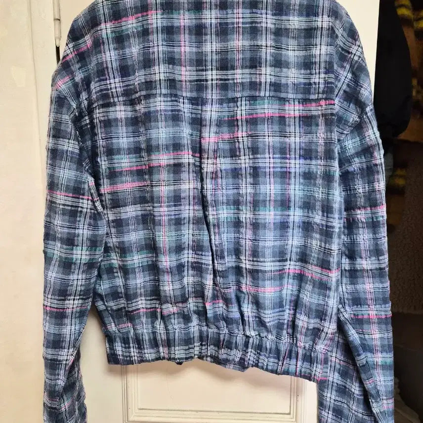 [BUNJANG] Blue Check Crop Shirt / 블루 체크 크롭 셔츠