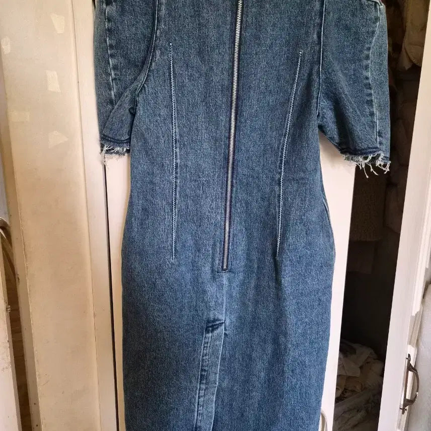 [BUNJANG] Denim Midi Dress / 청 데님 반팔 미디 원피스