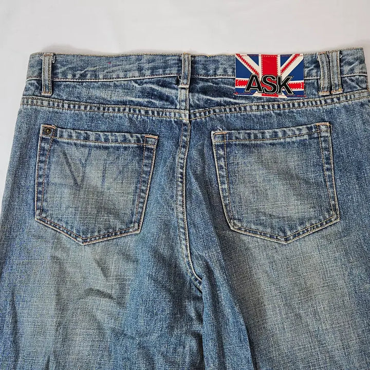 [BUNJANG] ASK Painting Washing Denim Pants Patch Jeans Y2K Vintage Size 32 / ask 페인팅 워싱 데님팬츠 진 패치 청바지 Y2K 빈티지 32