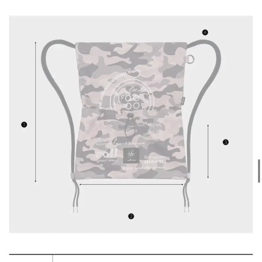 [SOLD OUT] 밀크웨이브 핑크 카모 스트링 백팩 짐색