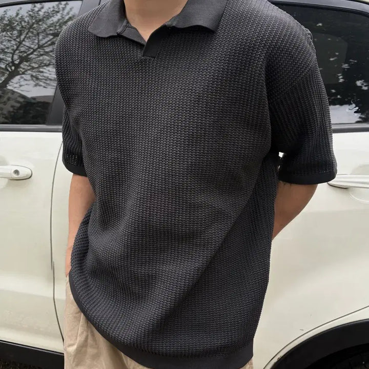[BUNJANG] 8seconds Dark Gray Short Sleeve Polo T-Shirt L / 에잇세컨즈 다크그레이 반팔카라티 L / 세탁완료