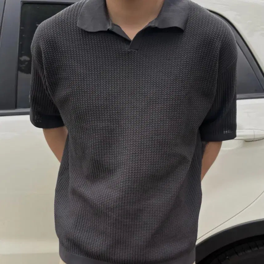 [BUNJANG] 8seconds Dark Gray Short Sleeve Polo T-Shirt L / 에잇세컨즈 다크그레이 반팔카라티 L / 세탁완료