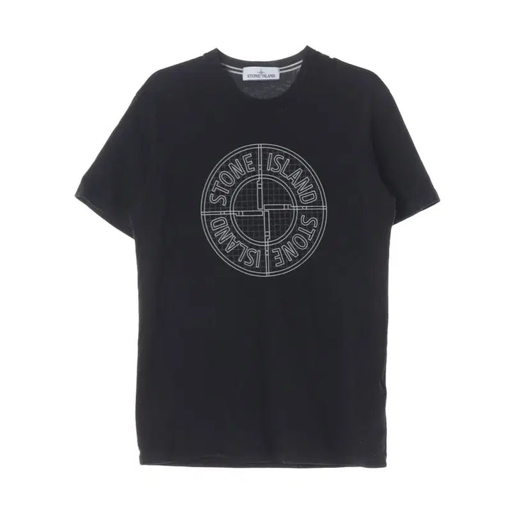 [BUNJANG] Stone Island Big Compass Logo Black Short Sleeve T-Shirt M / 스톤아일랜드 빅 컴파스 로고 블랙 반팔 M