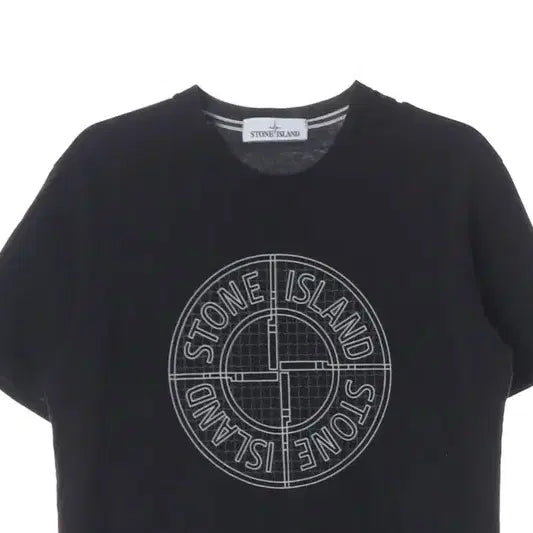 [BUNJANG] Stone Island Big Compass Logo Black Short Sleeve T-Shirt M / 스톤아일랜드 빅 컴파스 로고 블랙 반팔 M