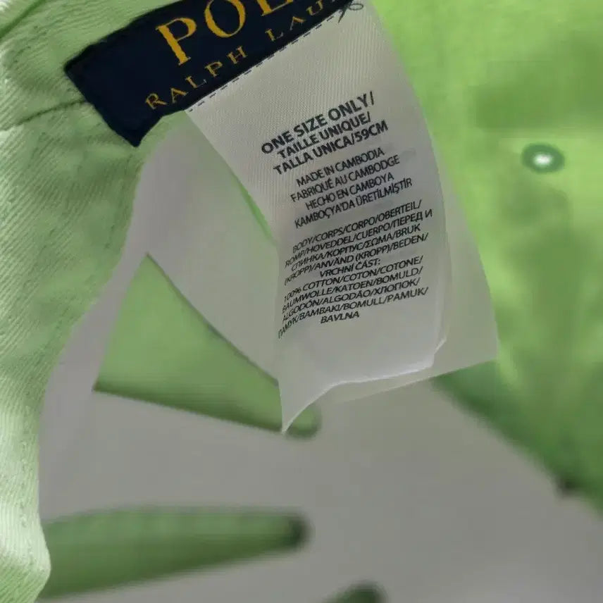 [BUNJANG] Polo Ralph Lauren Fluorescent Green Cotton Cap (Unworn) / 폴로 볼캡 형광그린 (미착용)