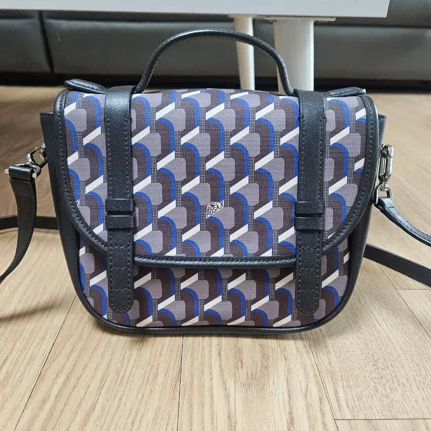 [BUNJANG] Rosa.K Teton Monogram Satchel Bag Oak Blue / 로사케이 티톤 모노그램 사첼백