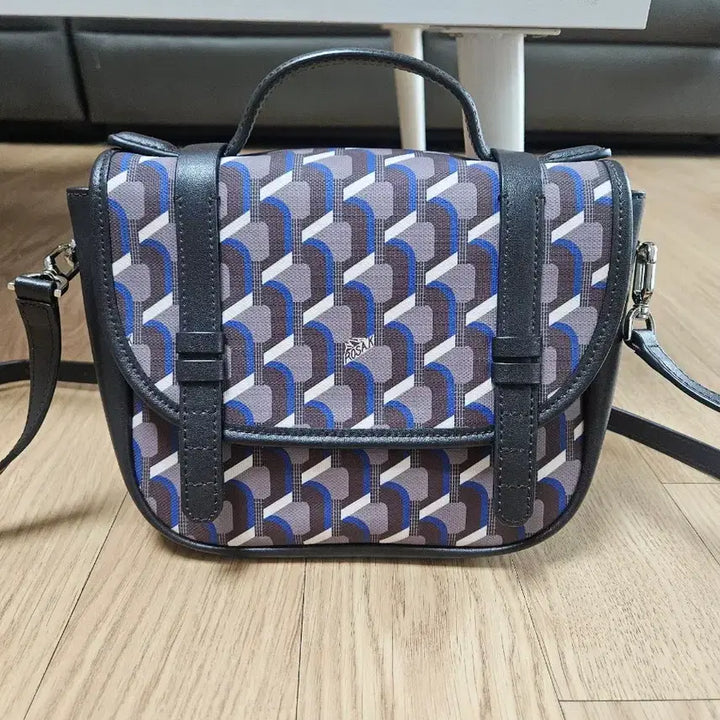 [BUNJANG] Rosa.K Teton Monogram Satchel Bag Oak Blue / 로사케이 티톤 모노그램 사첼백