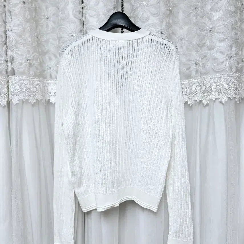 [SOLD OUT] 라코스테 화이트 브이넥 가디건