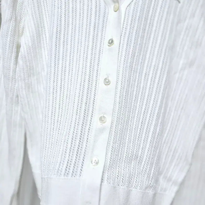 [SOLD OUT] 라코스테 화이트 브이넥 가디건