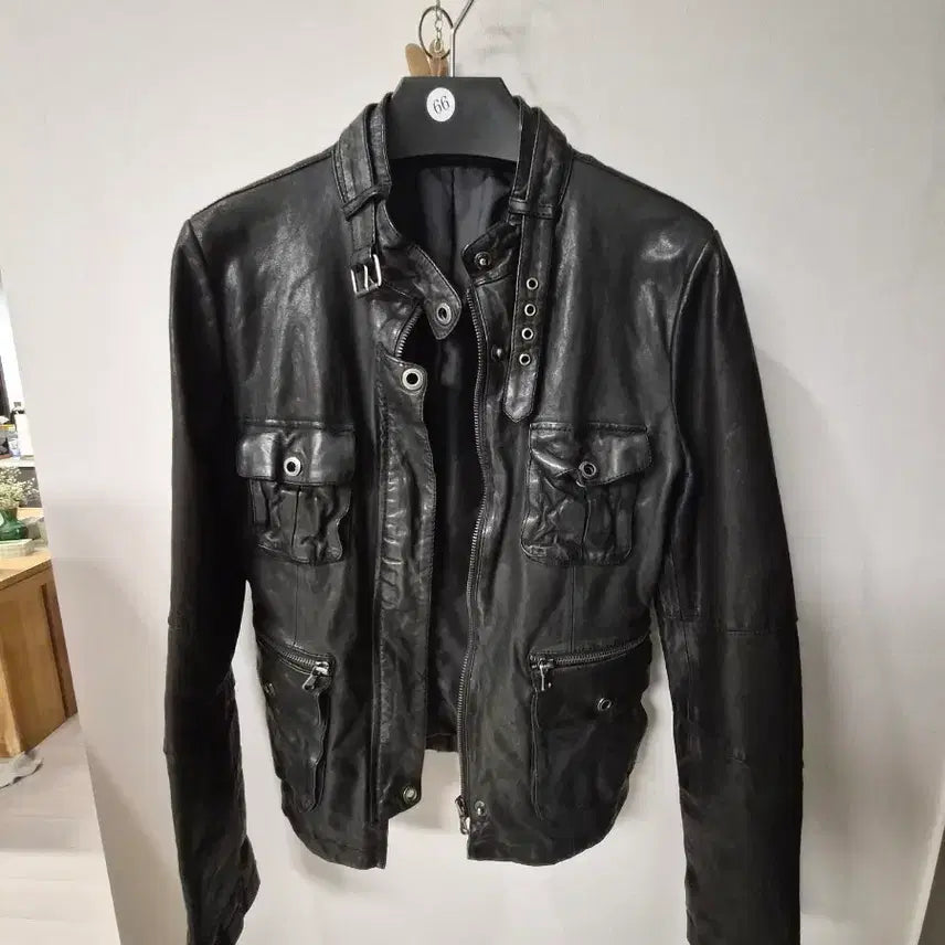 [BUNJANG] FRIENDS 100% Italian Lambskin Leather Jacket Black / 이태리 양가죽 100% FRIENDS 블랙 레더 자켓 (사이즈 66)