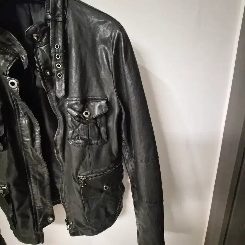 [BUNJANG] FRIENDS 100% Italian Lambskin Leather Jacket Black / 이태리 양가죽 100% FRIENDS 블랙 레더 자켓 (사이즈 66)