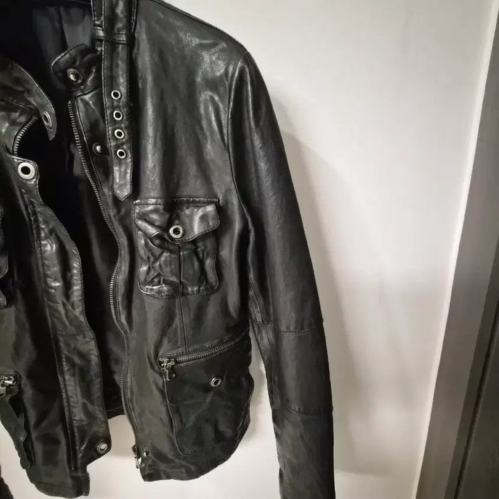 [BUNJANG] FRIENDS 100% Italian Lambskin Leather Jacket Black / 이태리 양가죽 100% FRIENDS 블랙 레더 자켓 (사이즈 66)