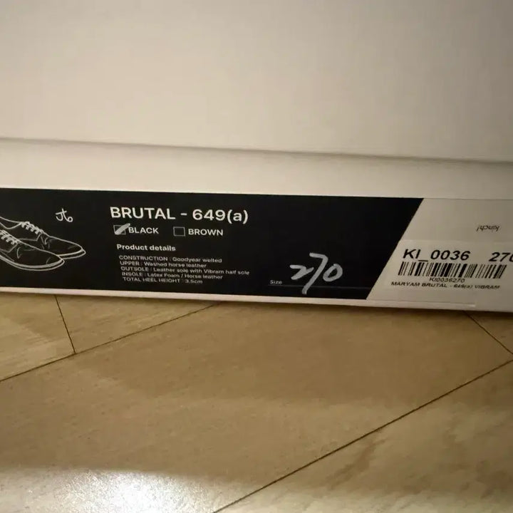 [BUNJANG] Kinchi 649 Black Leather Shoes / 킨치 649 270사이즈