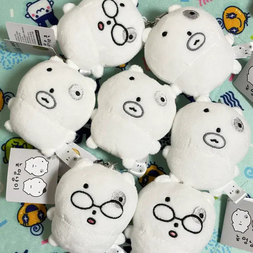 [BUNJANG] Nunnunyi Original Keyring Plush Set (Cheoryok Gogaal, Angyeongjaebi) / 눈멍이 정품 키링 인형 두개 세트 판매 새상품 눈멍냥이 체력고갈 안경잽이