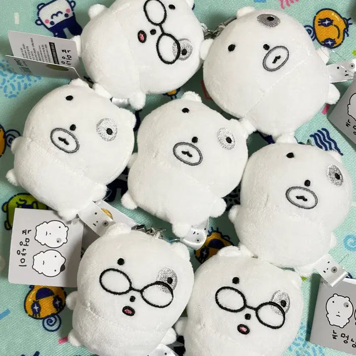 [BUNJANG] Nunnunyi Original Keyring Plush Set (Cheoryok Gogaal, Angyeongjaebi) / 눈멍이 정품 키링 인형 두개 세트 판매 새상품 눈멍냥이 체력고갈 안경잽이