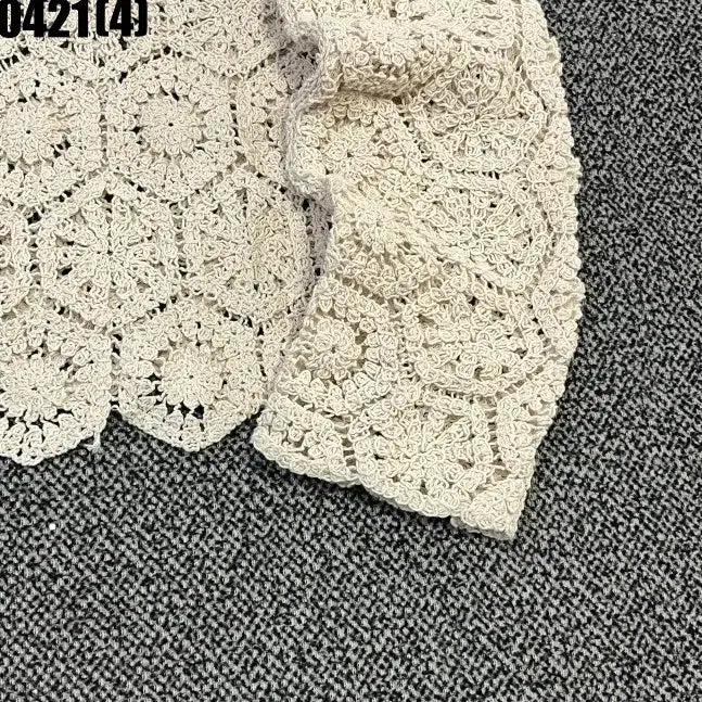 [BUNJANG] Ivory Crochet Knit Cardigan / 아이보리 크로셰 뜨개 가디건 0421(4)