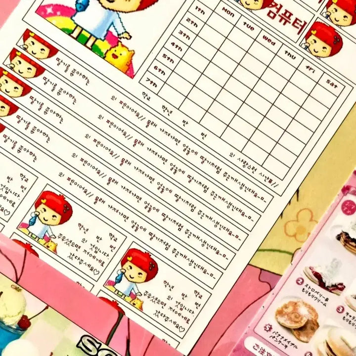 [BUNJANG] Strawberry Retro Menu Board, Heisei Postcard / 딸기가 좋아, 갸루 레트로 메뉴판, 헤이세이 엽서