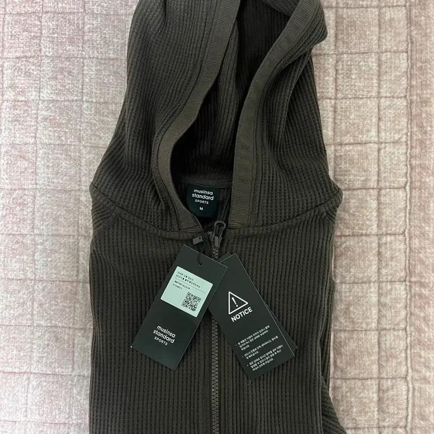 [BUNJANG] Musinsa Standard Sport Waffle Oversized Hoodie Zip-up Brown / [M] 무신사 스탠다드 스포츠 와플 오버핏 후드 집업 브라운