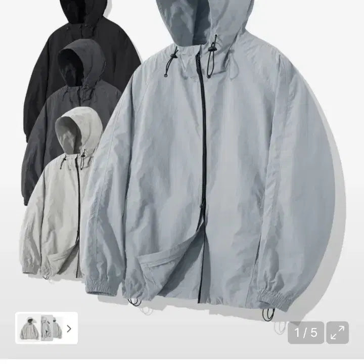 [BUNJANG] Modermoment Cool Gray Windbreaker Jacket L-XL / 모더먼트 윈드브레이커 쿨그레이 바람막이 L~XL