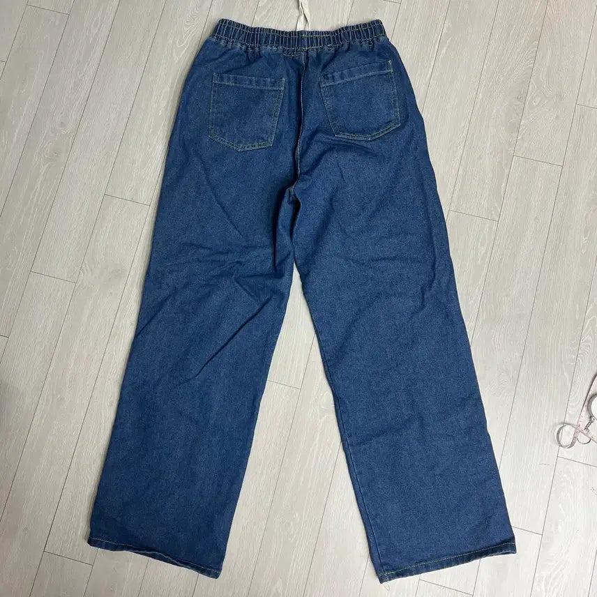 [BUNJANG] Unisex Wide Banding Denim Jeans - Size L / 청바지 와이드 데님 밴딩 팬츠 L 남녀공용