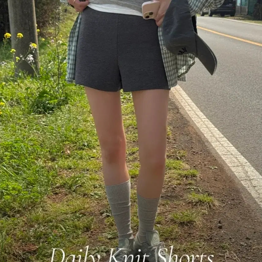 [BUNJANG] K-Club Foein Knit Shorts Charcoal M / 케이클럽 포에인 니트 숏 팬츠 차콜 M 27 28 자체제작 반바지 새상품
