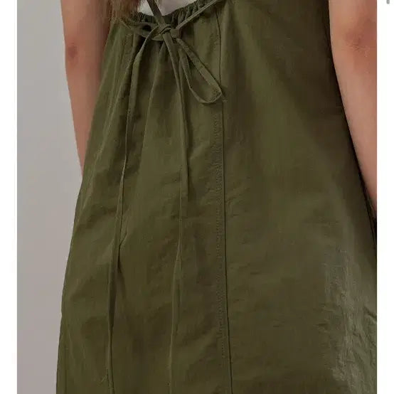 [BUNJANG] Khaki Sleeveless Dress and White T-shirt Set / 카키 나시원피스 흰티 셋트 새상품