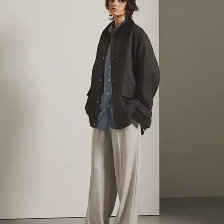 [BUNJANG] EMMA CLOTHES TR Oversized Short Hunting Jacket Charcoal / EMMA CLOTHES 엠마클로스 TR 오버사이즈 쇼트 헌팅자켓L~105